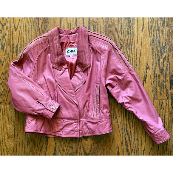 Vintage 80s Mauve Pink Leather Suede Jacket StreetWear Street Style FlyGirl Alt - Picture 9 of 12
